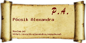Pócsik Alexandra névjegykártya