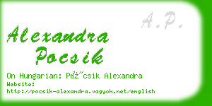 alexandra pocsik business card